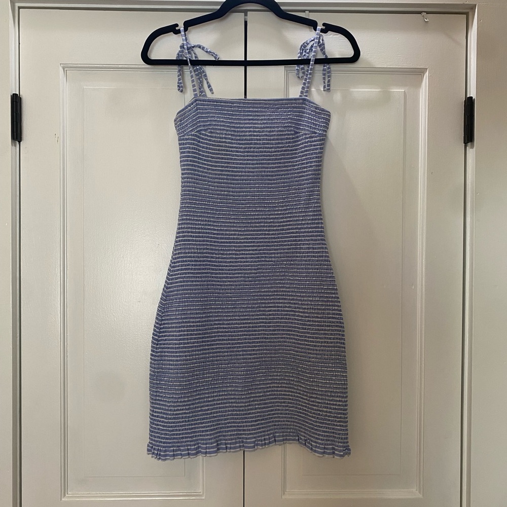 Abercrombie & Fitch Blue and White Striped Mini Dress